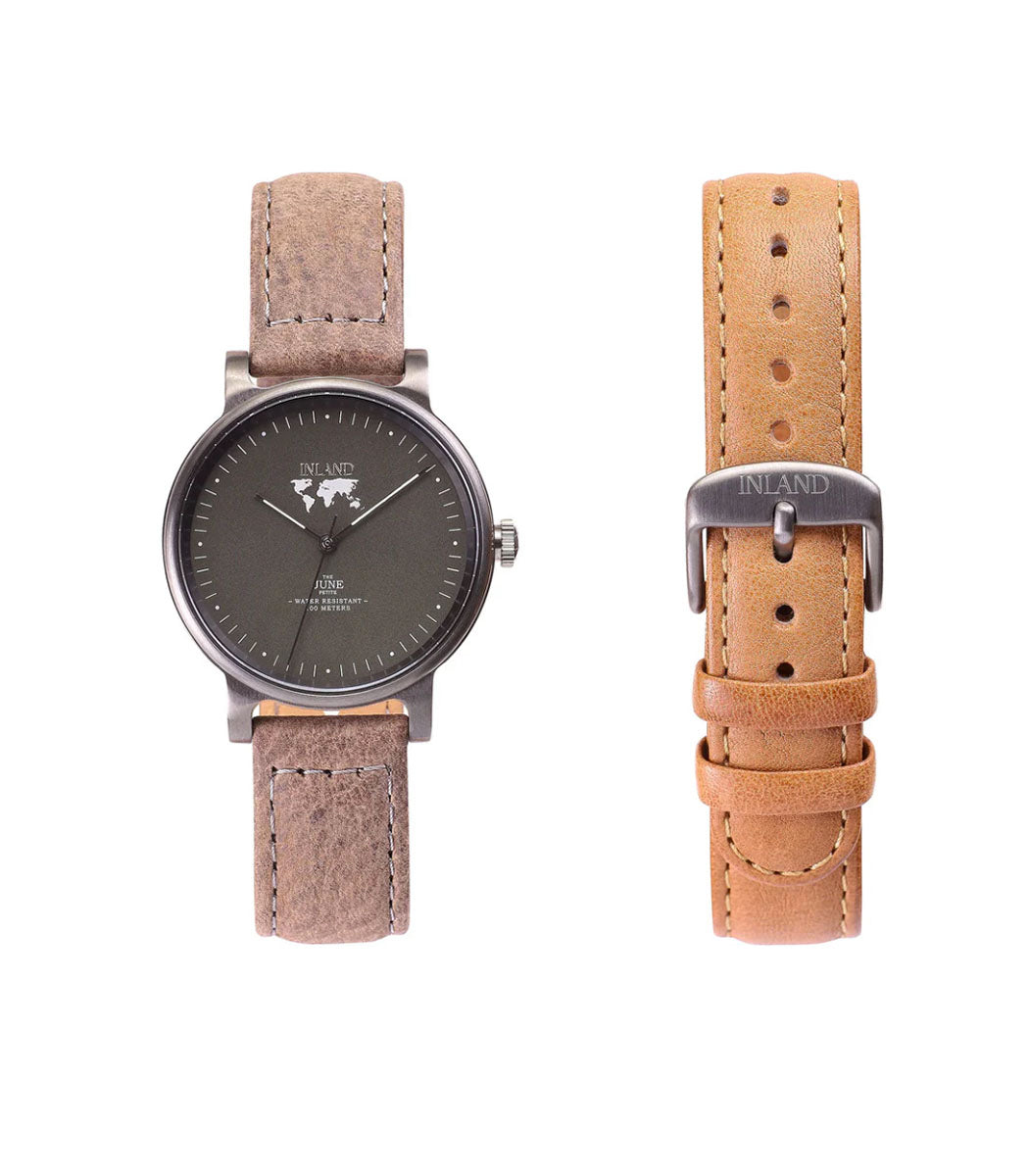 “THE JUNE PETITE” Watch – Charcoal / Olive Gray