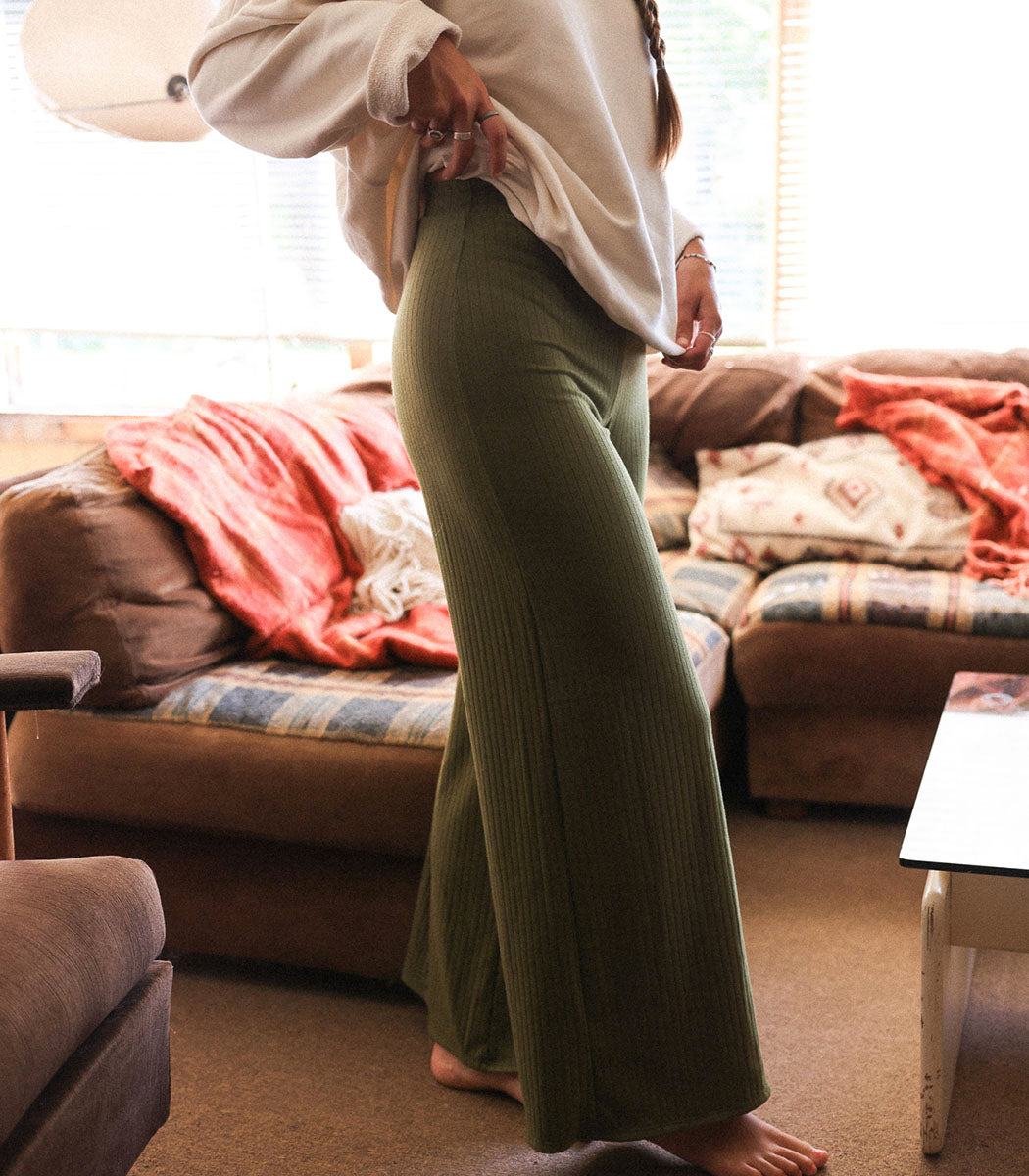 Pantalon ample texturé | FLOWY - CLOVER