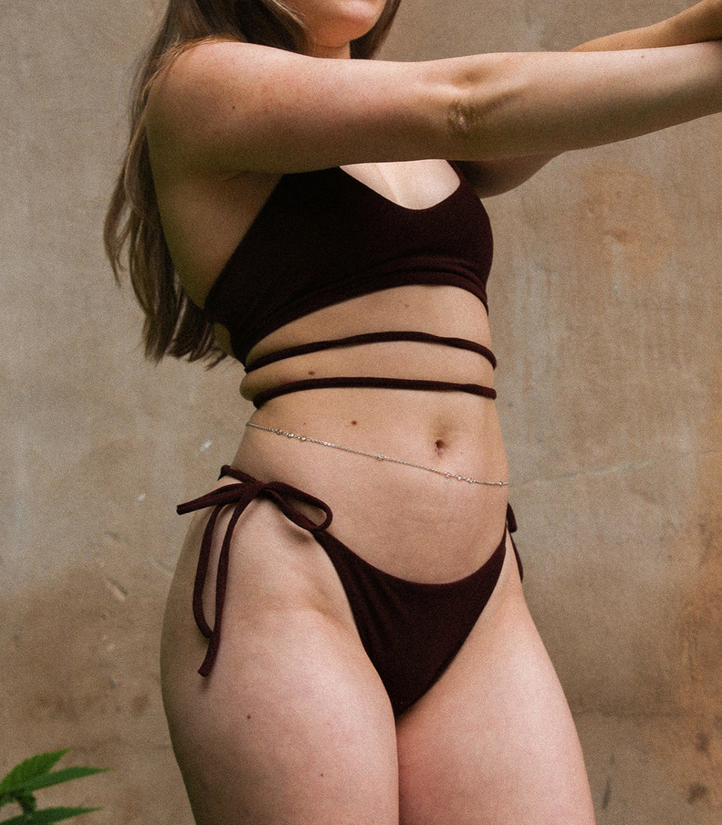 Haut de bikini ajustable réversible | SUL'SIDE - CASSIS (ECO)